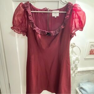 Reformation x Kacey Musgraves maroon dress
